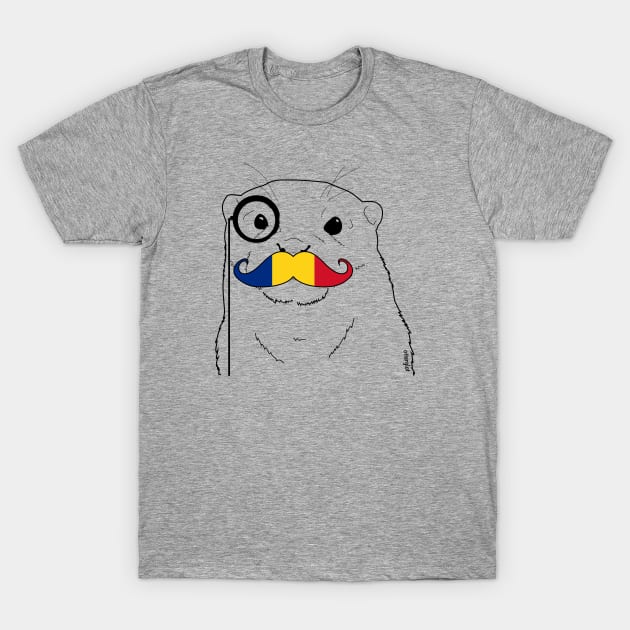 Mustache Flag Romania T-Shirt by otterglot